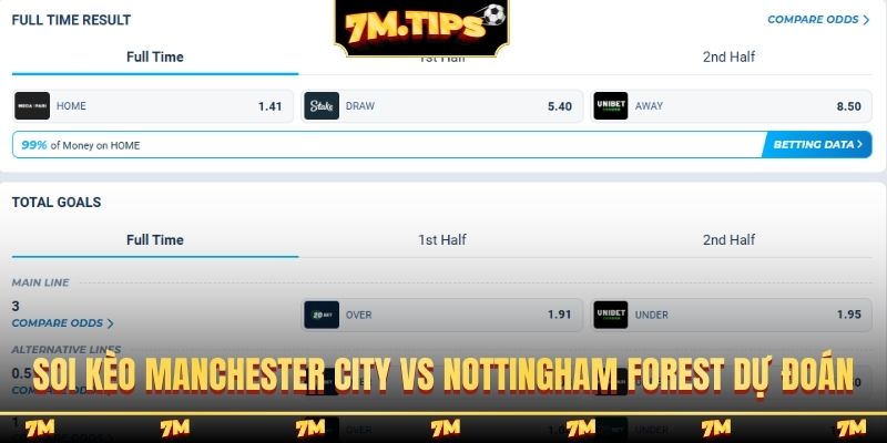Nhận định Manchester City vs Nottingham Forest dự đoán chung